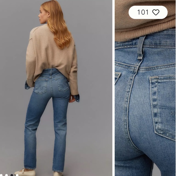 Great Condition AG Mari High-Rise Straight-Leg Jeans 24 - Picture 5 of 8